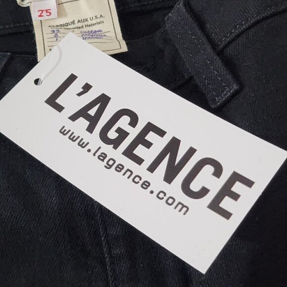 2/$50 L’Agence Zepplin Black Skinny Jeans Size 25 Mid Rise Stretch Denim NWT - Picture 4 of 6